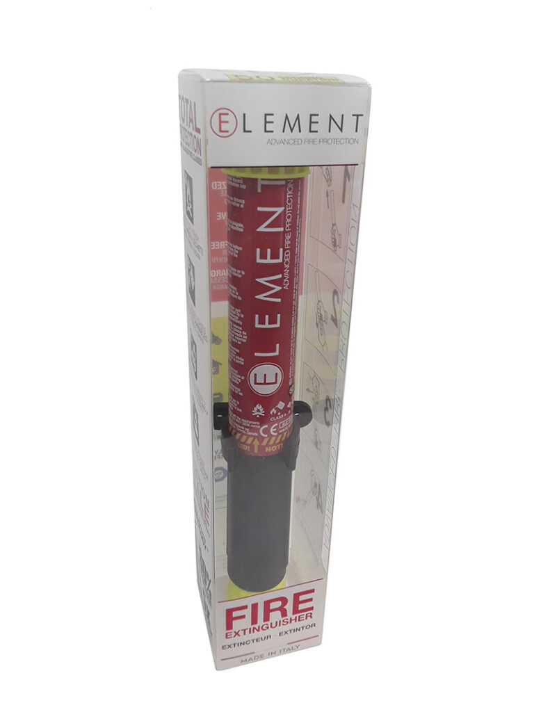 Element fire extinguishers for vehicle use