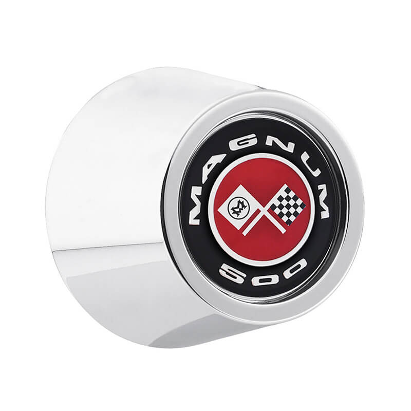 Center Cap -Legendary Wheel - Flag red & Black Background & Chrome Bezel